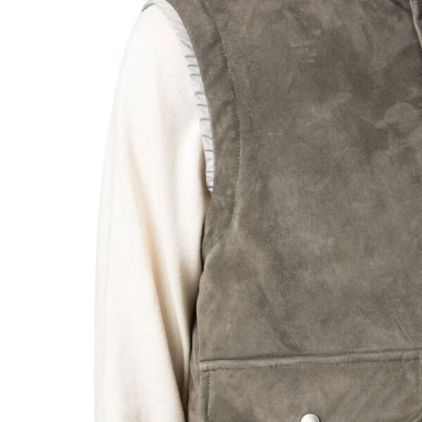 Gray Suede Leather Vest for Men – Bomber Puffer