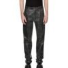 Men’s Distressed Black Leather Pants