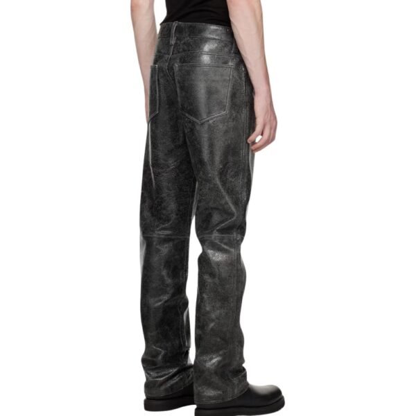 Rugged Black Leather Trousers for Men – Street Style Look