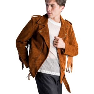 Classic Brown Suede Fringe Jacket