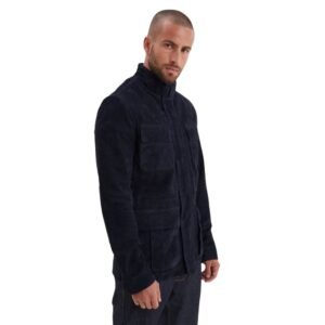 Men’s Blue Suede Trucker Jacket