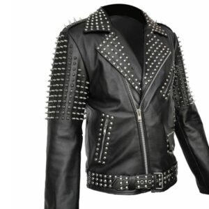 punk leather jacket spikes