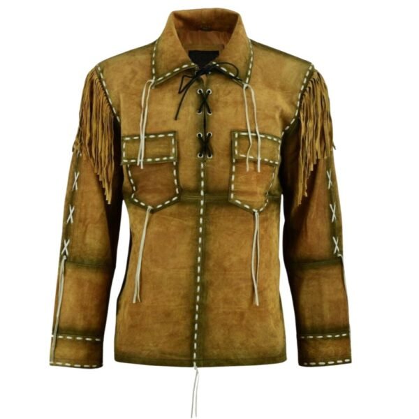 brown fringe suede leather jacket