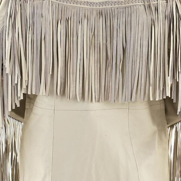 buy white leather fringe jacket