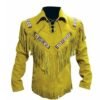 mens western leather jackets with fringe