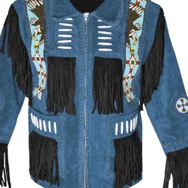 real suede fringe jacket western style