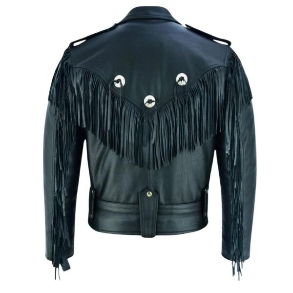 ladies black fringe leather jackets