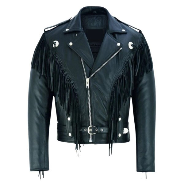 black leather jackets with fringe