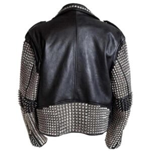 black leather jacket spikes