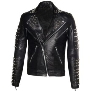 black studded leather jacket