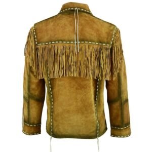 men brown suede leather jacket