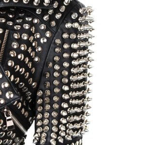 punk leather jacket with spikes