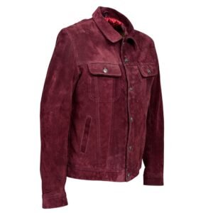 suede leather biker racer jacket