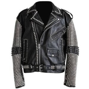 spiked leather jacket