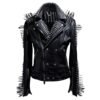 leather biker jacket with spikes