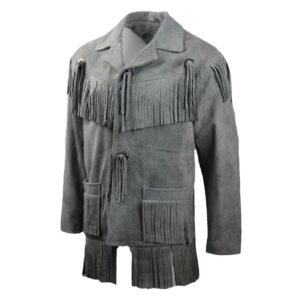 suede leather jacket with fringes