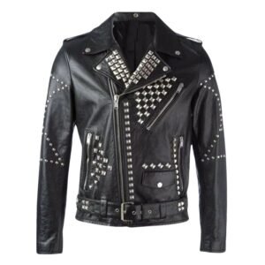 Rock leather biker jacket