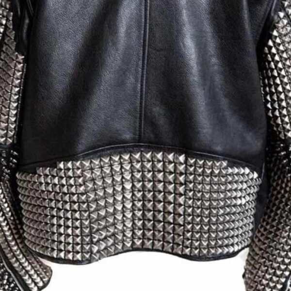 plus size spiked leather jacket