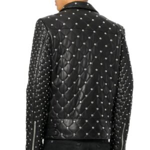 cropped studded leather jacket