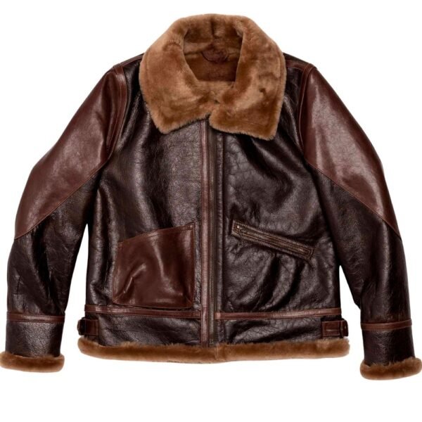 b3 seal leather jacket with faux shearling