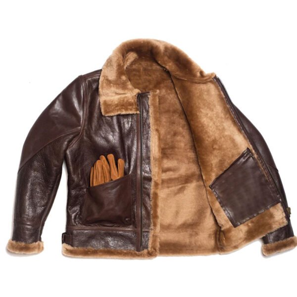 B3 Shearling Leather Jacket with Sherpa