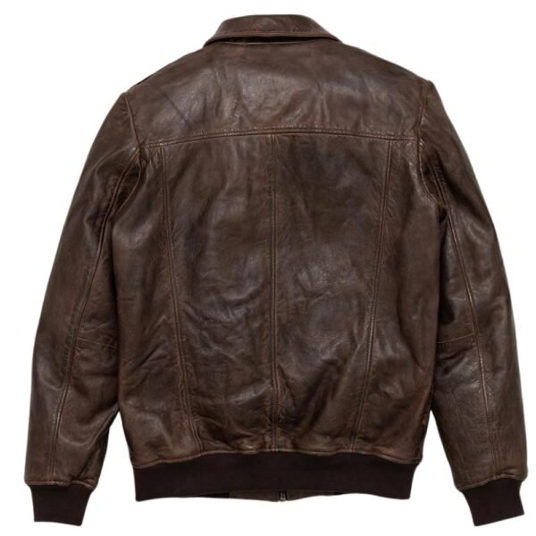 brown leather bomber jacket with fur collar