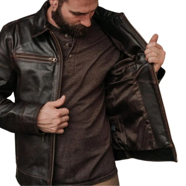 New style brown leather jackets for men