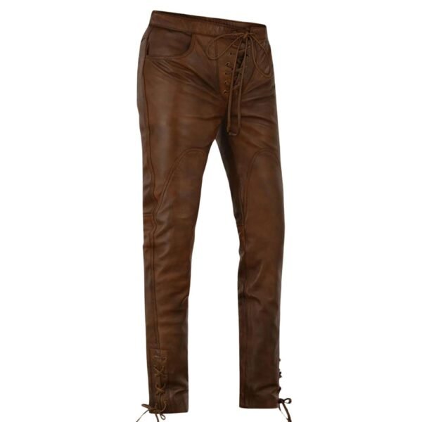 brown mens leather pants