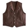 brown men's leather vests western