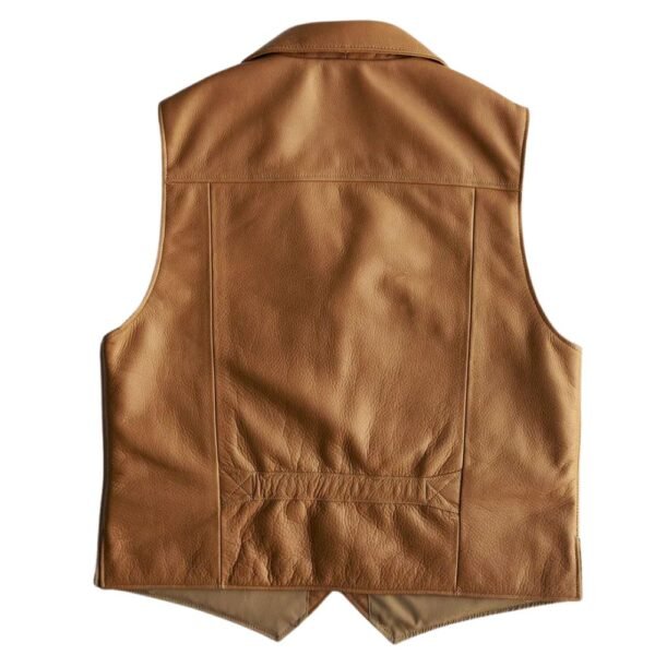 Brown western style leather vest