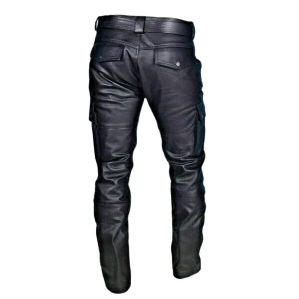 cargo leather pants for mens