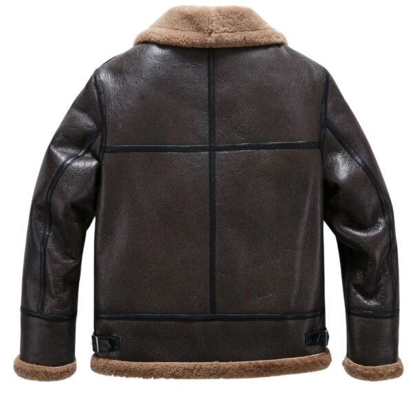 classic b-3 sheepskin fur leather bomber jacket