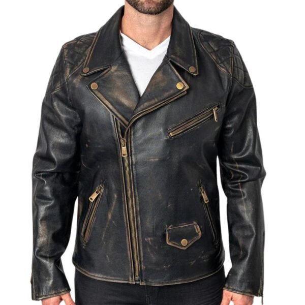 stylish cowhide leather jacket mens