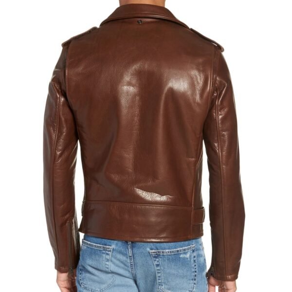 genuine brown cowhide leather jacket