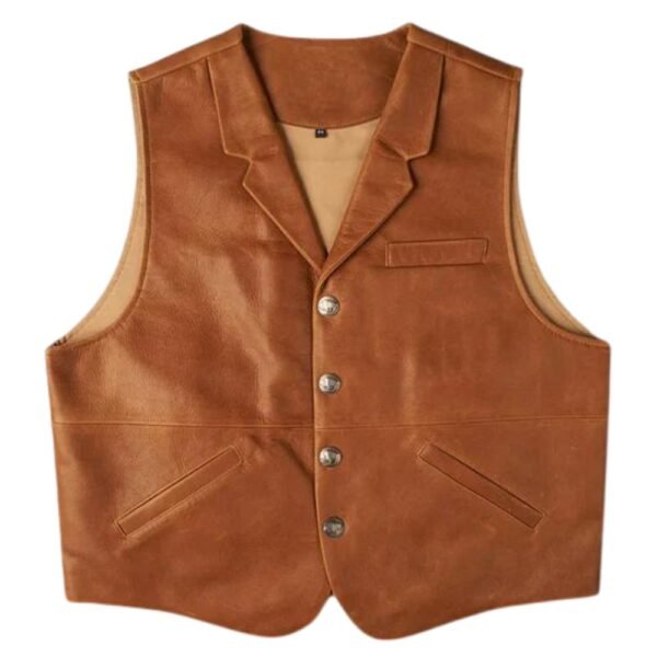 lambskin leather western vest mens