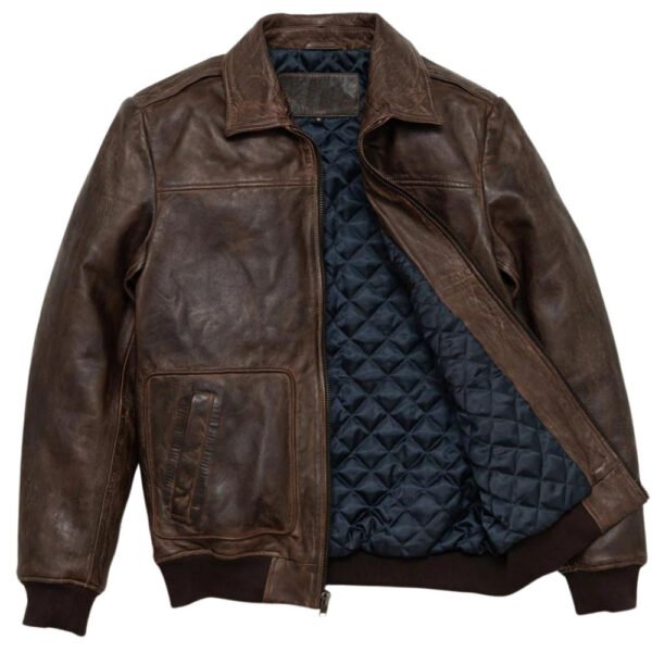 leather bomber jacket with fur collar