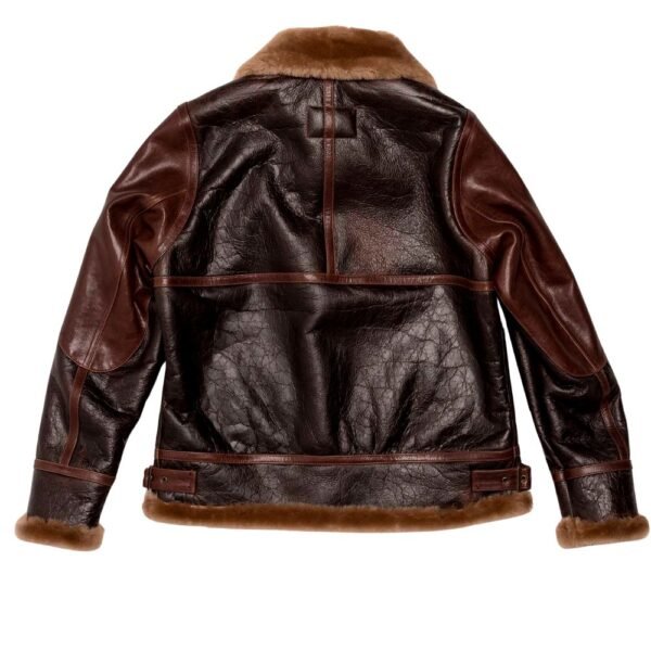 leather jacket with faux shearling fur