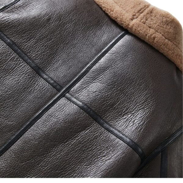 men classic b-3 sheepskin leather bomber jacket