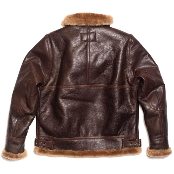 men's brown leather jacket with sherpa lining