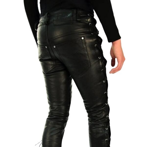 mens leather pants with lace up sides