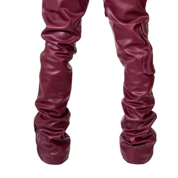 mens red leather pants