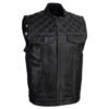 real black leather biker vest