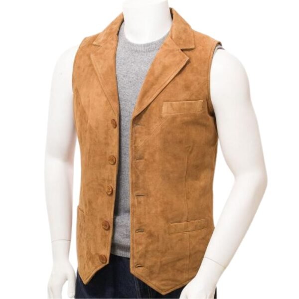 real suede vest for men