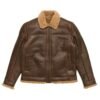 classic leather jacket with sherpa lining