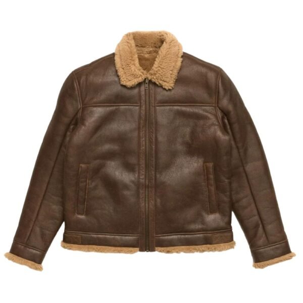 classic leather jacket with sherpa lining