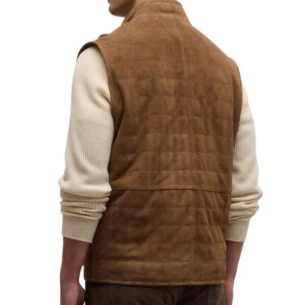 stylish brown suede vest for men