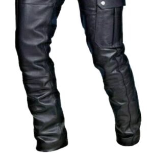 stylish cargo leather pants mens