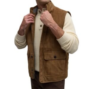 western wear brown suede vest mens