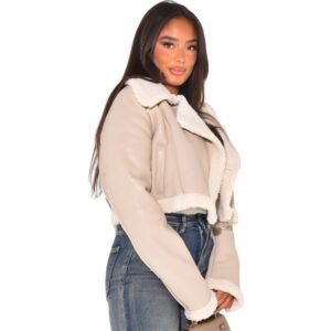 Stylish Women’s Leather Jacket with Faux Fur Lining
