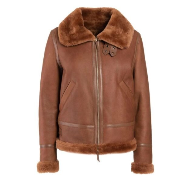 Elegant Shearling Lined Leather Jacket